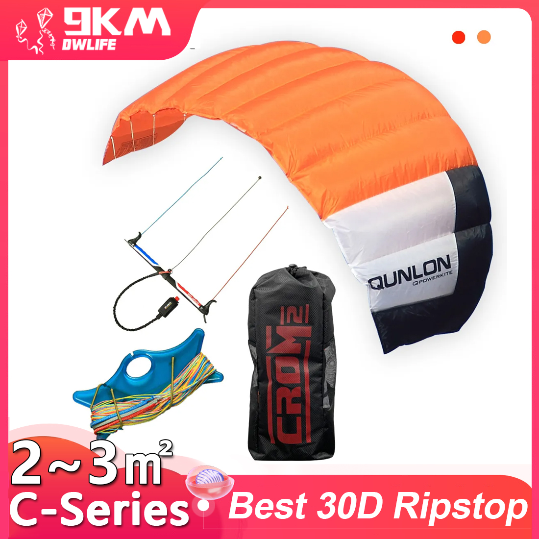 Kite Surf Bar Control - 9km2~3mq Triple Line Power Traction Kite
